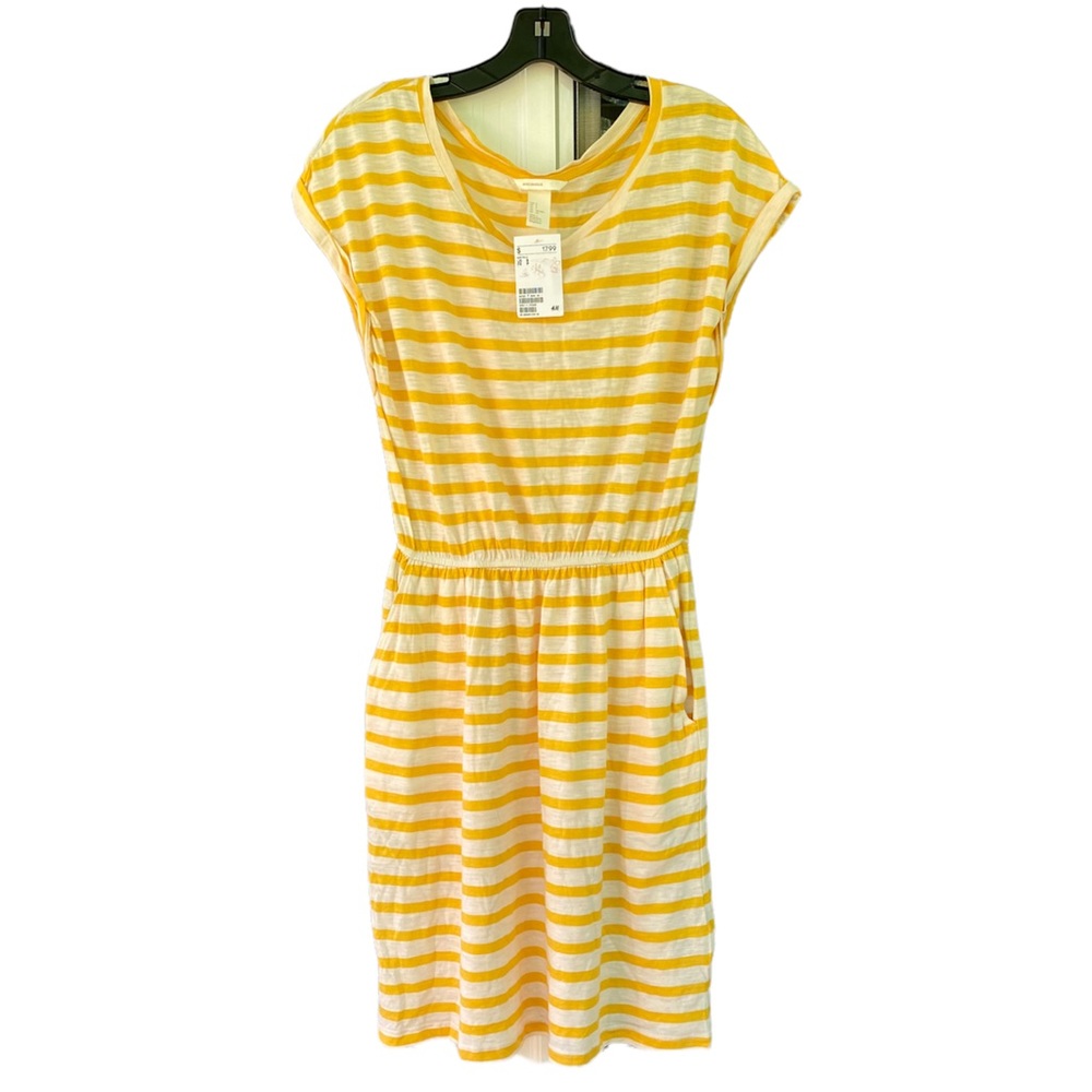Women’s stripes yellow dress for summer